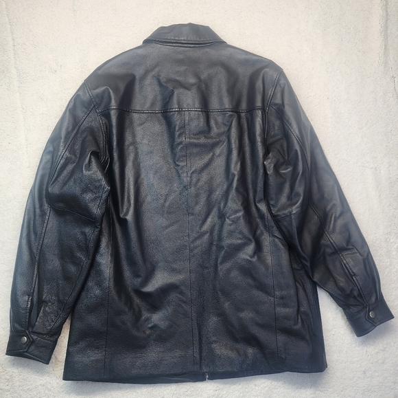 St. John's Bay Heavy Black Leather Jacket for Men Size Large - Picture 2 of 13